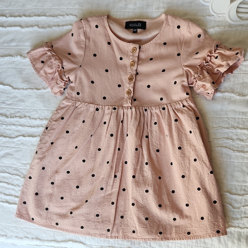 Roolee Pink Ruffled Puff Sleeve Sundress